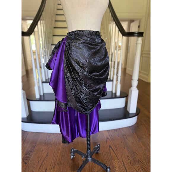 Vintage Costume Hi-Low Bustle Skirt Victorian Goth SteamPunk Burlesque Cosplay - Picture 5 of 13